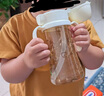 Grosmimi韓國進口格羅咪咪吸管杯奶瓶嬰兒童水杯PPSU學(xué)直飲杯子6月1-3歲 小熊白吸管杯奶瓶手柄款 300ml 曬單實拍圖