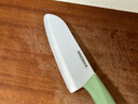 美帝亞陶瓷刀菜刀水果刀5.5寸多功能家用廚房刀具免磨切片刀寶寶輔食刀 免磨多功能刀-海螺綠（帶刀鞘） 曬單實(shí)拍圖