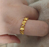 萃華足金999琺瑯愛(ài)心黃金戒指時(shí)尚婚慶三金女戒送女友老婆生日禮物 鑲鉆蝴蝶戒指金重約3.2g 曬單實(shí)拍圖