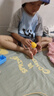 巴帝巴帝夏季純棉男童套裝嬰幼兒寶寶短袖t恤短褲休閑運(yùn)動(dòng)裝 黑色字母 120 曬單實(shí)拍圖