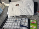 TEENIE WEENIE小熊A類(lèi)純棉三件套全棉學(xué)生宿舍單人床單被套罩床上用品1.2m床 茶語(yǔ)時(shí)光-灰格+深藍 曬單實(shí)拍圖