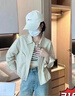 伊薇衣設(shè)計感薄款外套女2025年秋季韓版長袖襯衣夾克小個子寬松外搭上衣 杏色 M 建議90-100斤 曬單實拍圖