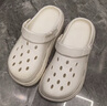 名創(chuàng)優(yōu)品（MINISO）洞洞鞋男女夏季外穿涼鞋防滑厚底踩屎感包頭涼拖鞋 卡其+海洋星星 曬單實拍圖