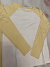 Q21【中暖】小暖皮兒童保暖內衣套裝男女童秋衣秋褲校服神器 條紋黃 120 曬單實(shí)拍圖