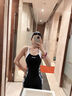 洲克ZOKE泳衣連體平角顯瘦遮肚溫泉游泳女士泳衣123501414黑灰白花XL 曬單實拍圖