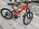 鳳凰（Phoenix）軟尾山地車(chē)上海鳳凰自行車(chē)學(xué)生公路男變速雙減震越野青少年賽車(chē) 活力橘【輻條雙減震+全內走線(xiàn)】 24寸【適合150-165左右騎行】 27速藍圖變速【雙減震】 曬單實(shí)拍圖