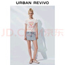 UR2025秋季新款女裝時尚花邊裝飾短款裙褲牛仔短褲UYL850127 藍(lán)色 29 曬單實(shí)拍圖