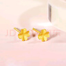 周六福足金999四葉草黃金耳釘女耳飾生日禮物計(jì)價(jià)AA096009 一對(duì) 約0.73g 曬單實(shí)拍圖