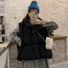 矜持范馬甲女2025新款小眾馬甲女韓版百搭洋氣坎肩馬甲學(xué)生棉襖外套 黑色 M 100-115斤 曬單實(shí)拍圖
