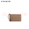 蔻馳（COACH）【品牌直供】女士小號手拿零錢包手腕包卡其老花配棕色CZ277 曬單實拍圖