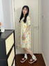 棉綢睡裙女夏薄款2025新款睡衣韓版甜美少女網(wǎng)紅家居外穿裙子QM 白底彩花2301 均碼 (90-140斤內穿) 曬單實(shí)拍圖