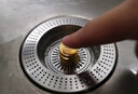 云華衛(wèi)浴不銹鋼廚房水槽過(guò)濾網(wǎng)洗菜盆漏水塞廚房不銹鋼大濾網(wǎng)彈跳芯金色款 曬單實(shí)拍圖