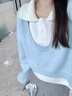 蝶嬌諾（DIEJIAONUO）衛衣女女裝秋裝新款2025年韓版洋氣減齡感鹽系港風(fēng)休閑慵懶風(fēng)顯瘦 毛衣兩件套+褲子 S 曬單實(shí)拍圖