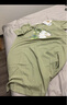 芬騰夏季薄款短袖純棉家居服大碼可愛(ài)睡衣全棉女款連衣睡裙 草綠 3XL 曬單實(shí)拍圖