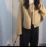 瑪嬌媚（Majiaomei）休閑褲女裝套裝2025新款春秋搭配一整套茶系穿搭毛呢外套闊腿褲子 外套+闊腿褲 L 曬單實(shí)拍圖