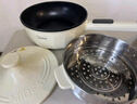 美的（Midea）電炒鍋 電蒸鍋 電煮鍋 家用多功能電火鍋 煎炒蒸煮炒菜鍋 4L多用途鍋一體宿舍鍋 HCG2816 配蒸籠 曬單實(shí)拍圖