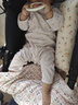 鯨魚阿唔 女嬰兒連體衣夏季薄款純棉提花寶寶衣服長袖空調(diào)服夏裝 紫色 80cm 曬單實拍圖