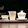 元青佳盛整套功夫茶具中國白羊脂玉瓷陶瓷茶具套裝蓋碗公杯茶漏三件套 曬單實(shí)拍圖