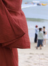德瑪納【另一種優(yōu)雅】夏季復(fù)古系帶V領(lǐng)無袖背心裙氣質(zhì)遮肉連衣裙女長款 曬單實拍圖