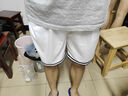 策息短褲男夏季美式運(yùn)動(dòng)健身籃球褲子男生寬松冰絲速干男士五分大褲衩 白色+黑色 XL -建議110-130斤左右 曬單實(shí)拍圖