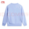 李寧童裝兒童衛衣女大童戶(hù)外系列加絨保暖寬松套頭運動(dòng)上衣YWDU304 川灰藍-2 160 曬單實(shí)拍圖