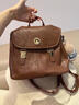 BLACKKISS包女包雙肩包小背包新款大學(xué)生女生包大容量旅行包小眾輕奢上班包 薄暮流金雙肩包  棕色 曬單實(shí)拍圖