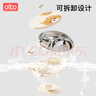 albo寶寶餐盤(pán)分格盤(pán)嬰兒學(xué)吃飯輔食碗帶吸盤(pán)兒童餐具不銹鋼注水保溫碗 曬單實(shí)拍圖
