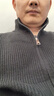 班尼路（Baleno）男士針織衫秋冬季加厚休閑保暖雙頭拉鏈毛衣男外套寬松線(xiàn)衣打底衫 曬單實(shí)拍圖
