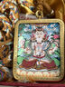 青藏源西藏純手繪扎基拉姆黃黑財(cái)神大黑天文殊菩薩藥師佛小唐卡佛牌吊墜 四臂觀音生肖鼠守護(hù)神4*5cm 曬單實(shí)拍圖