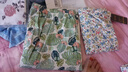 AB母親節純棉女中老年夏薄款家居服媽媽上衣寬松大碼印花短袖汗衫 藍粉花【上衣】 4XL 曬單實(shí)拍圖