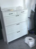 圣洛伊鞋柜鞋架實(shí)木防塵鞋柜玄關(guān)鞋柜家用門口進(jìn)門靠墻簡易鞋柜 實(shí)木復(fù)合板純白色 三門有衣帽架180高90寬32深 曬單實(shí)拍圖