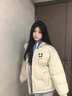NASA BASE美式潮牌棉服男冬季寬松保暖加厚羽面包絨服假兩件連帽棉衣襖外套 米色（BA21） XL （推薦體重130-150斤） 曬單實拍圖