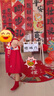 DUTRIEUX周歲禮服女寶寶嬰兒女童百天生日抓周服兒童滿月包屁喜慶紅色國風 祥龍連衣裙3632 90 曬單實拍圖