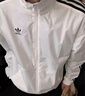 adidas情侶款復(fù)古風(fēng)梭織立領(lǐng)夾克外套男女秋季阿迪達(dá)斯官方三葉草 亮白 M 曬單實(shí)拍圖