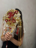杯馬中式新娘結婚團扇出嫁秀禾diy重工雙面成品手工高級喜扇 當次日達 雙喜臨門【成品團扇+扇架+禮盒】 曬單實拍圖