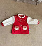 G.DUCKKIDS周歲女寶禮服秋季套裝紅色上衣褲子嬰兒服新中式寶寶衣服春秋唐裝 紅色套裝 80 cm身高71-78公分 曬單實(shí)拍圖