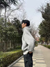 普戈斯美式解構(gòu)拼接連帽衛(wèi)衣男重磅華棉百搭開衫外套廓形高級感休閑上衣 灰色 XL 曬單實(shí)拍圖
