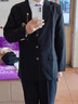 花花公子（PLAYBOY）DK制服西裝外套男學(xué)院風(fēng)日系痞帥感百搭學(xué)生黑色jk休閑西服 黑色配同款胸牌 M 曬單實拍圖