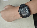 匹克中國手表男酒桶形運動(dòng)夜光石英表鏤空機械高中生男士腕表防水休閑 先驅者-黑殼黑面 曬單實(shí)拍圖