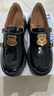 天美意樂(lè )福鞋厚底商場(chǎng)同款女鞋子學(xué)院復古英倫風(fēng)女單鞋2025秋新款 黑色 37 曬單實(shí)拍圖