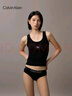 Calvin Klein內(nèi)衣【七夕禮物】女士ck提花腰邊棉質(zhì)半包臀防夾臀內(nèi)褲女QP1280O P7A-椰青灰 1條 M 曬單實(shí)拍圖