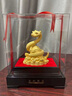 PRUY金蛇聚寶擺件絨沙金十二生肖蛇年吉祥物新年紀念品裝飾禮品禮物 中號金蛇聚寶 曬單實(shí)拍圖