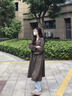 棉致純羊絨雙面毛呢大衣女秋冬季新款中長(cháng)款韓版寬松顯瘦系帶呢子外套 灰駝色純羊毛 【側兜】 S 80-118斤 曬單實(shí)拍圖