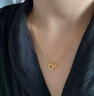 六福珠寶七夕禮物 黃金項鏈環(huán)環(huán)相扣碎碎冰圓環(huán)足金項鏈 計價 約3.03克 曬單實拍圖