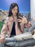 萬(wàn)欣兒粉色短款皮衣外套女春秋2026新款甜酷風(fēng)炸街顯瘦小個(gè)子時(shí)尚夾克 粉色 L 建議115-128斤 曬單實(shí)拍圖