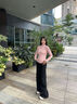 Calvin KleinJeans25春夏女士美式復古摩登潮流黑色微彈ck闊腿牛仔褲47B089G CLT-牛仔黑（R） 25 曬單實(shí)拍圖