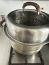 康巴赫（KBH）蒸鍋304不銹鋼蒸籠雙層復(fù)合底湯煮鍋燃?xì)庠铍姶艩t通用【旗艦款】 高蓋 2層 28cm 曬單實(shí)拍圖