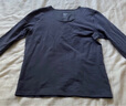 無印良品（MUJI） 女式 棉厚款 U領(lǐng) 八分袖T恤 FCD76C3A 紫色 M 160/84A 曬單實(shí)拍圖
