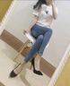 啄木鳥(niǎo)高跟鞋女2025年新款黑色百搭學(xué)生禮儀細跟尖頭中跟5cm單鞋氣質(zhì)ol9 黑色黑底 10cm 36 曬單實(shí)拍圖