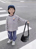 NACJOM【進(jìn)口法國童裝奢品】?jì)和?5秋新款學(xué)院風(fēng)經(jīng)典條紋百搭打底衫長(cháng)袖 黑白條+深牛仔藍 140 cm 曬單實(shí)拍圖